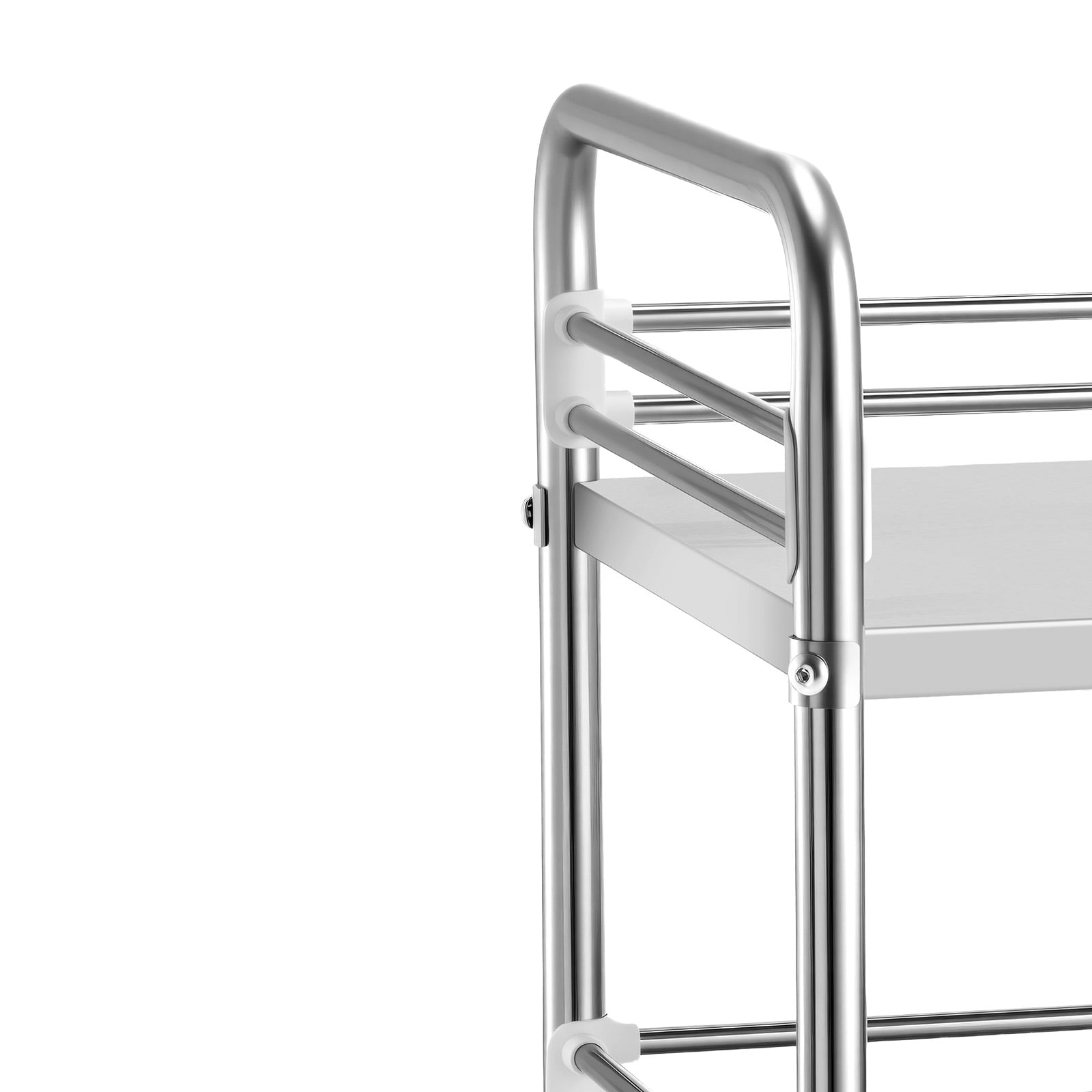 Stainless Steel Rolling Utility Cart With Lockable Wheels_voghion.com